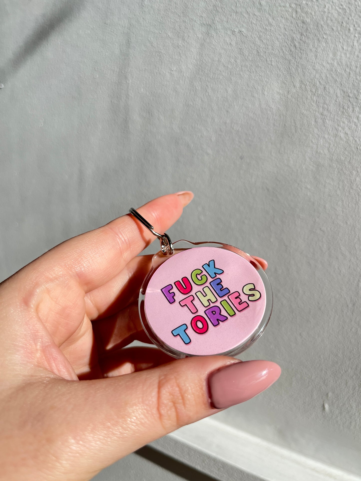 Fuck The Tories - Pastels Keyring