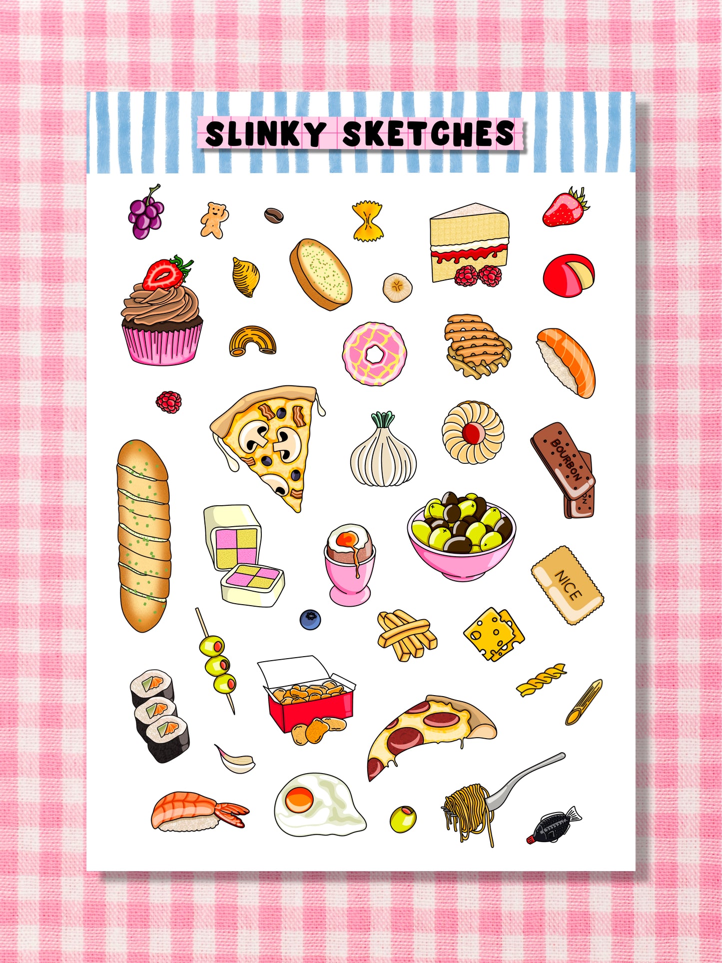 Food Space Fillers A6 Sticker Sheet