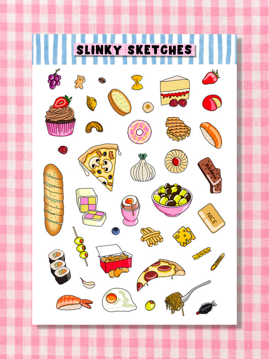 Food Space Fillers A6 Sticker Sheet