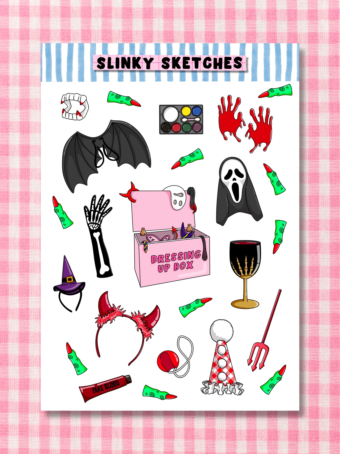 Fancy Dress A6 Sticker Sheet