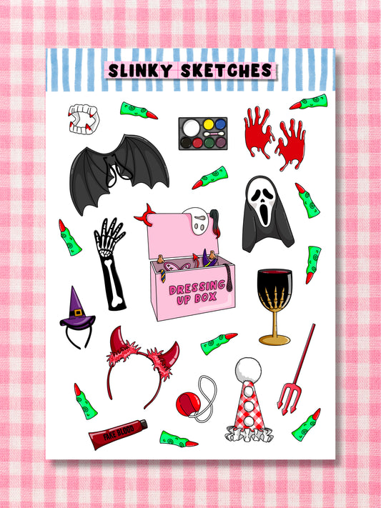 Fancy Dress A6 Sticker Sheet