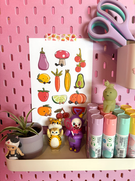 Fruit & Veg A5 Art Print
