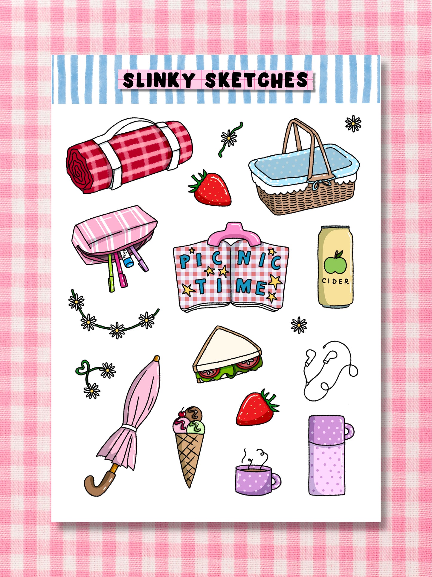 Picnic A6 Sticker Sheet