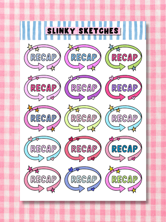 Recap Sticker Sheet
