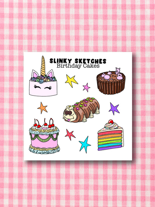 9cmx9cm Celebration Cake Sticker Sheet