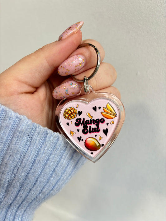 Mango Slut HEART Keyring