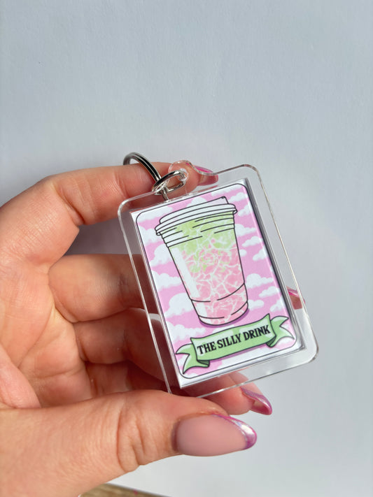 Silly Drink Tarot Keyring