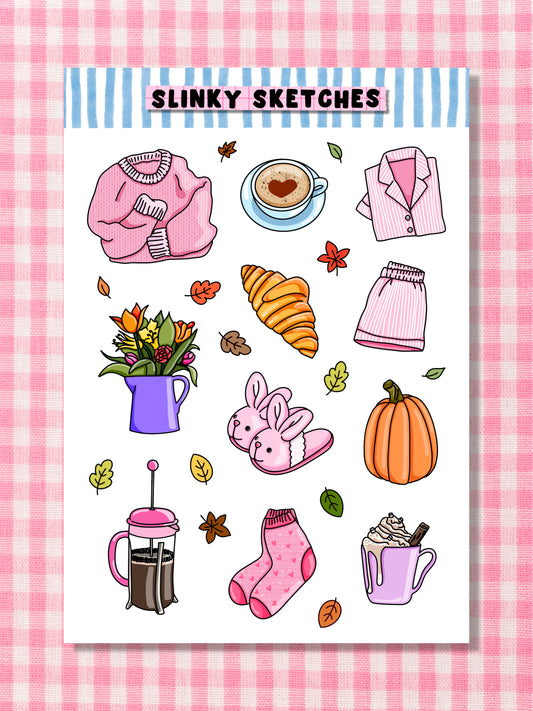 Cosy Breakfast A6 Sticker Sheet