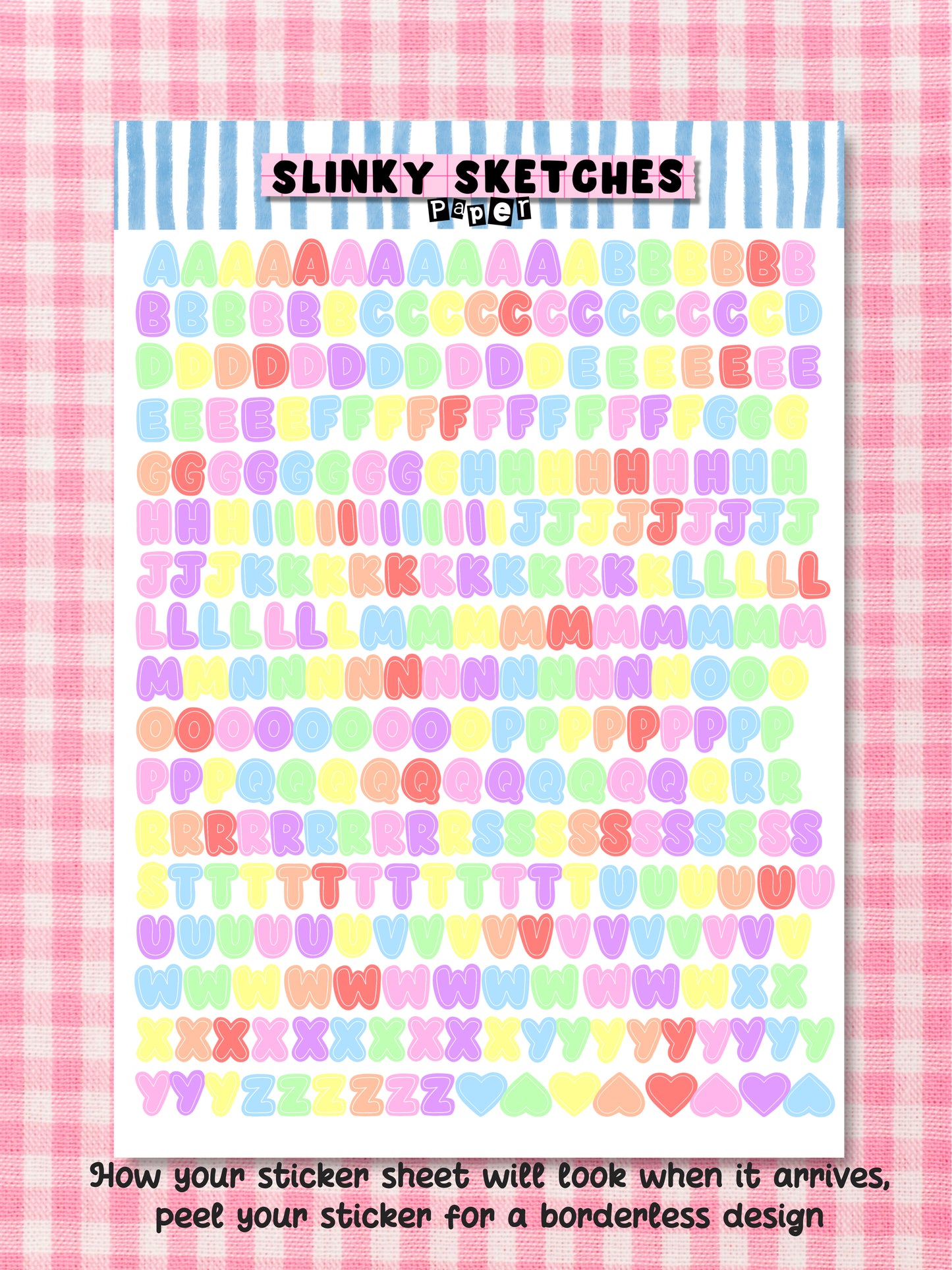 A5 Paper Pastel 1 Lettering Sticker Sheet
