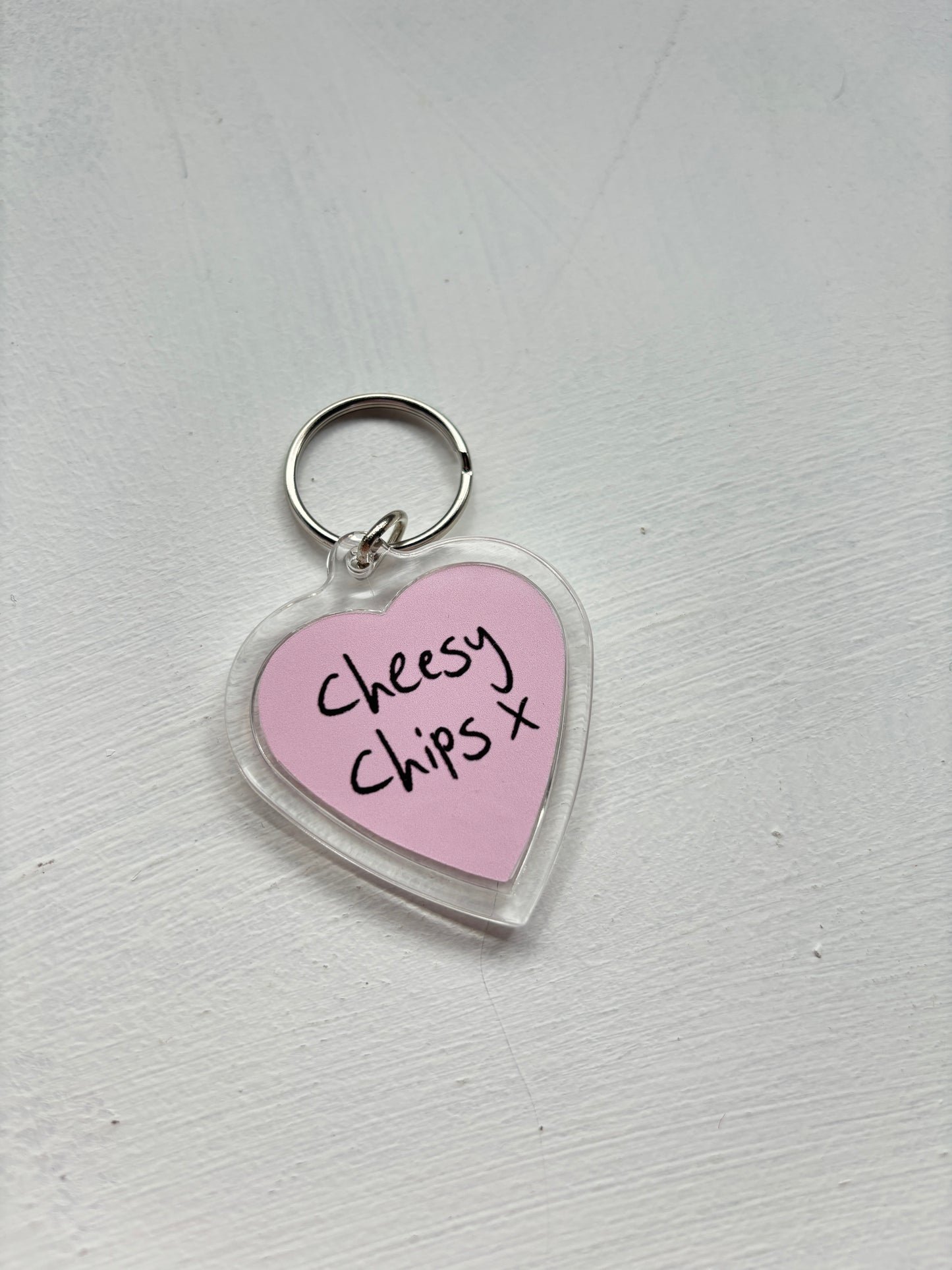 Cheesy Chips Heart Keyring