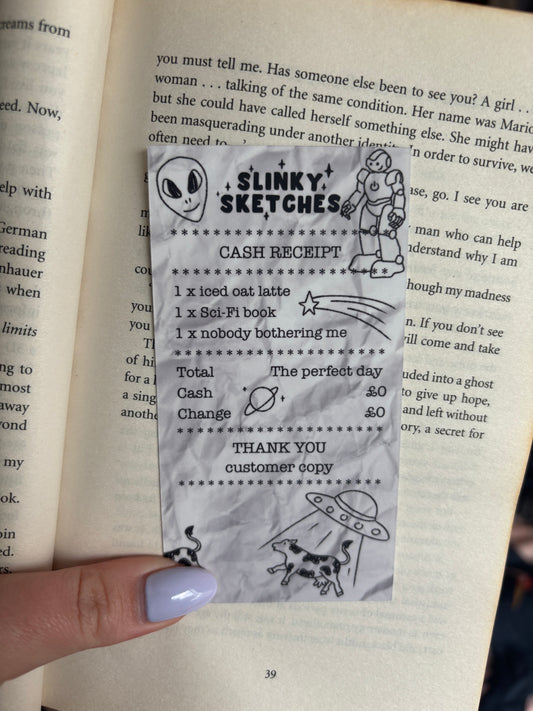 Receipt for Sci-Fi Book Die Cut Bookmark