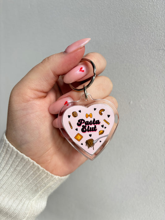 Pasta Slut HEART Keyring