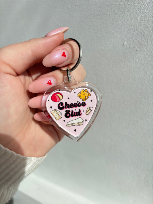 Cheese Slut HEART Keyring