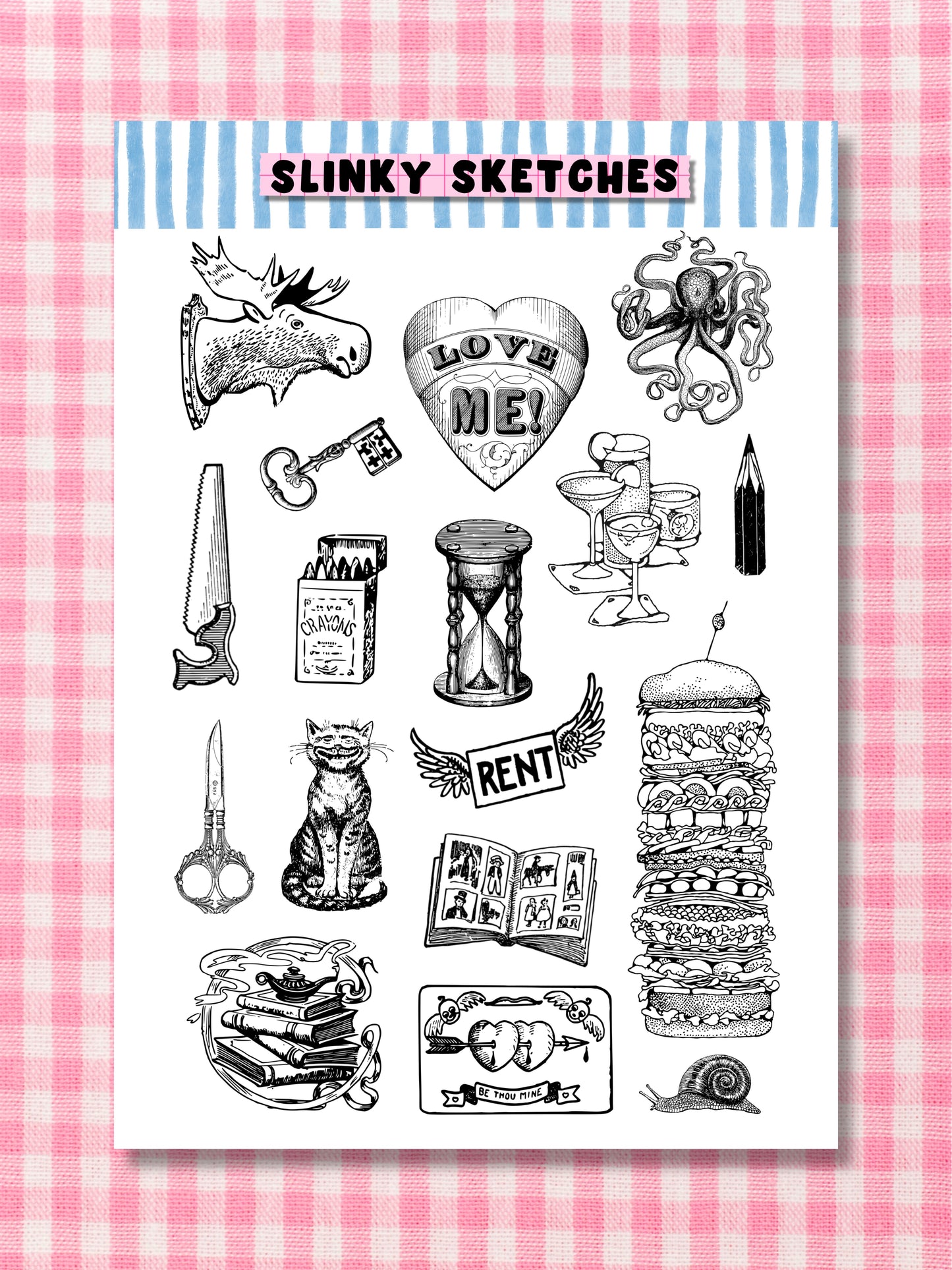 Vintage Icons A6 Sticker Sheet