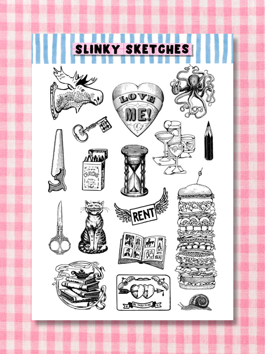 Vintage Icons A6 Sticker Sheet