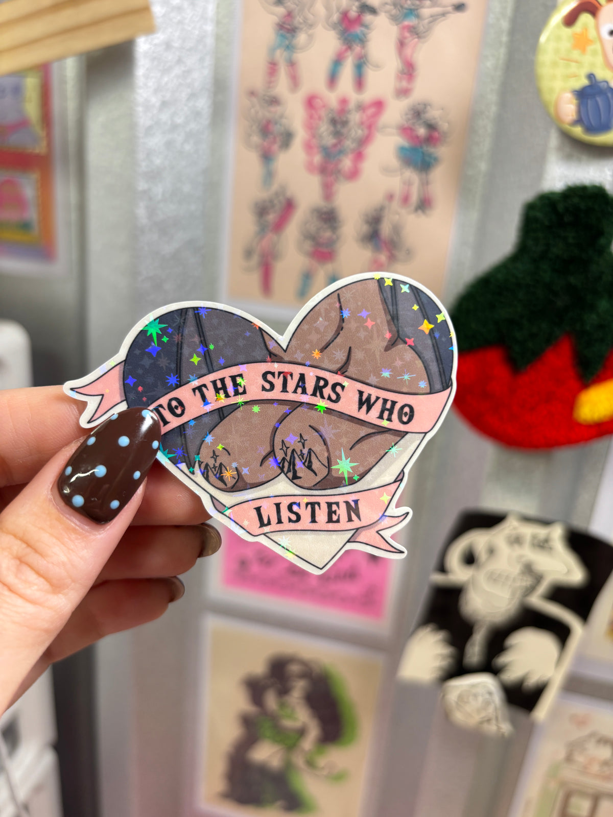 Mountain Knees Die Cut Holo Sticker