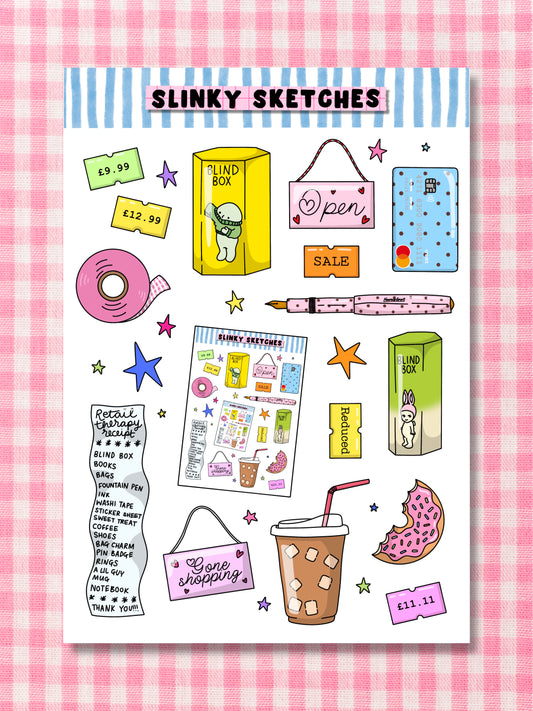 Shopping Trip A6 Sticker Sheet