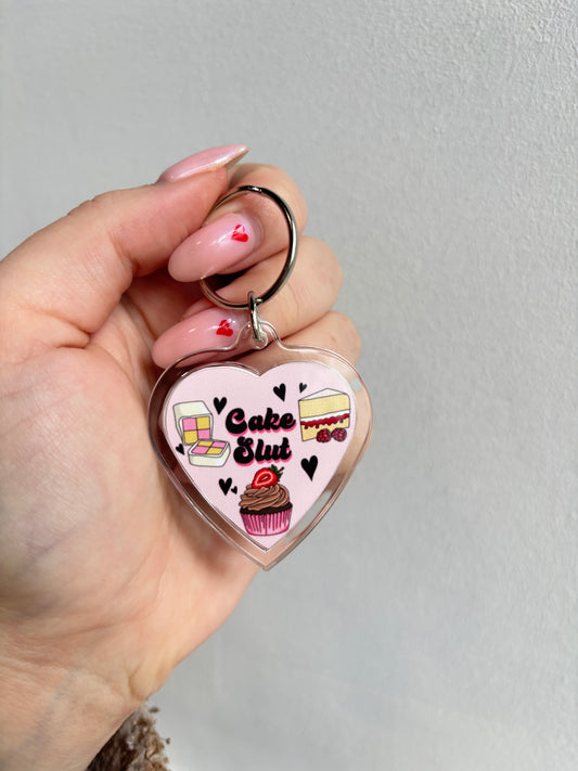 Cake Slut HEART Keyring