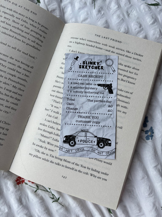 Receipt for Murder Mystery Book Bookmark
