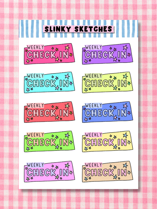 Star Check In Sticker Sheet