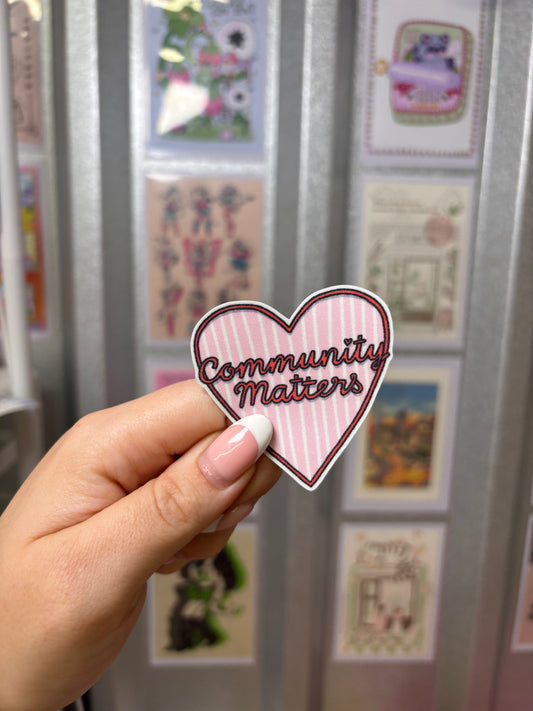 Community Matters Die Cut Glitter Sticker