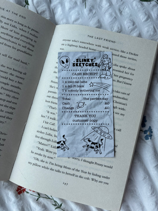 Receipt for Sci-Fi Book Bookmark