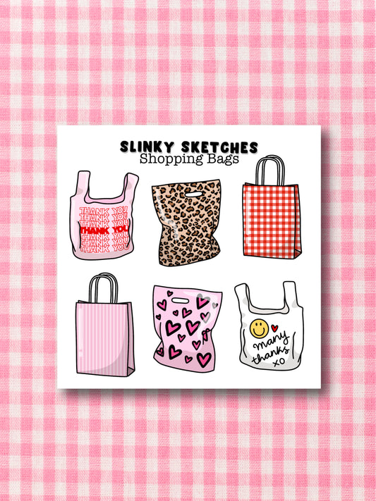 9cmx9cm Carrier Bags Sticker Sheet