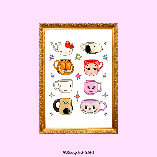 Mugs A5 Art Print