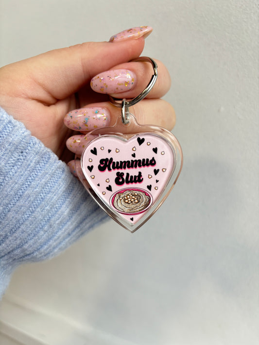 Hummus Slut HEART Keyring