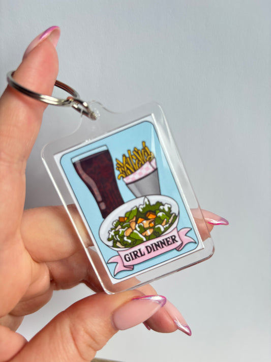 Girl Dinner Tarot Keyring