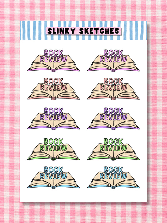 Book Review A6 Sticker Sheet