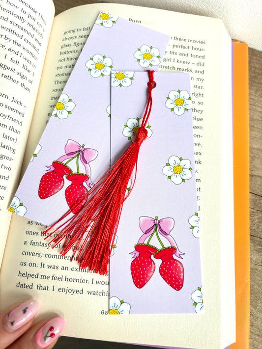 Butt Berries Floral Tassel Bookmark