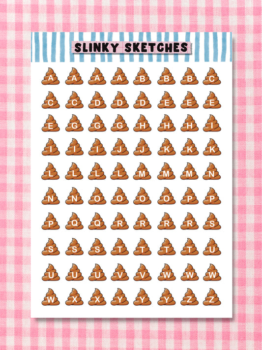 A5 Turds Lettering Sticker Sheet