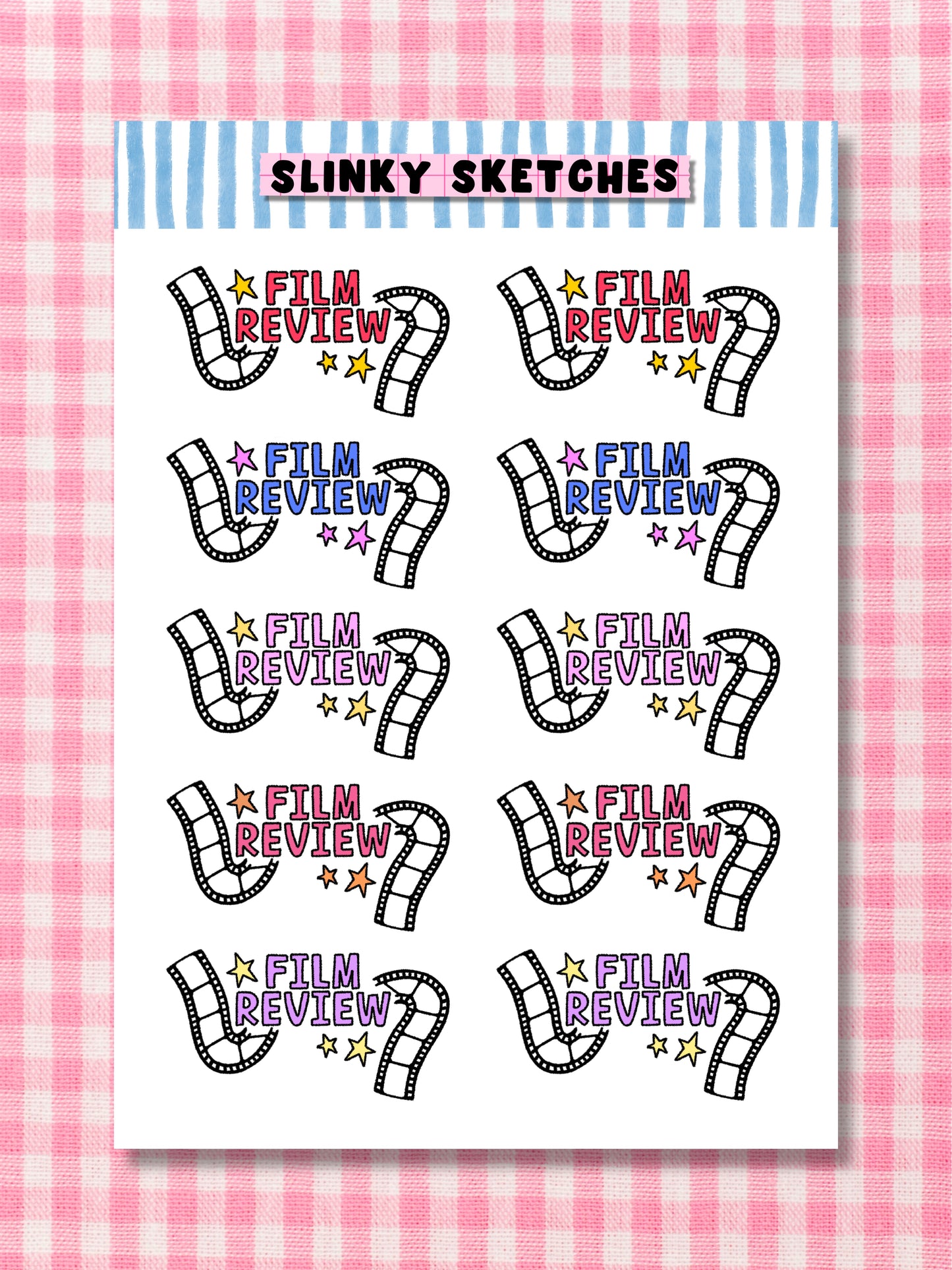 Film Review A6 Sticker Sheet