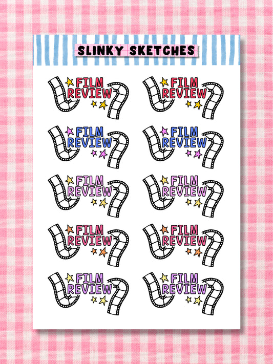 Film Review A6 Sticker Sheet