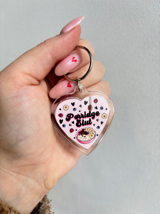 Porridge Slut HEART Keyring