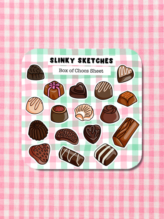 Box of Chocs Sticker Sheet