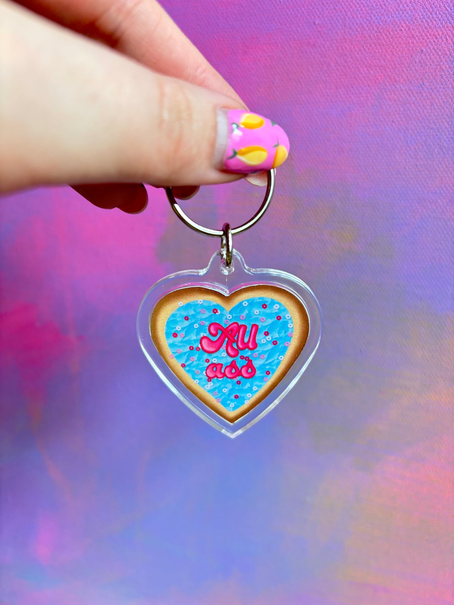 All Ass, No Brains Cookie Keyring