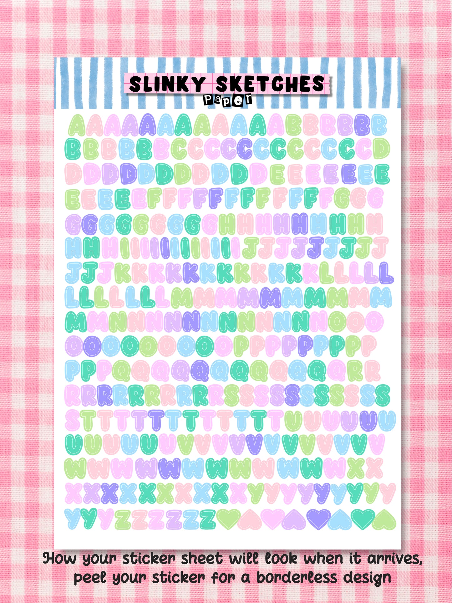 A5 Paper Pastel 2 Lettering Sticker Sheet