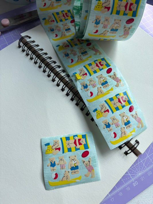 Beach Bears Sticker Strip
