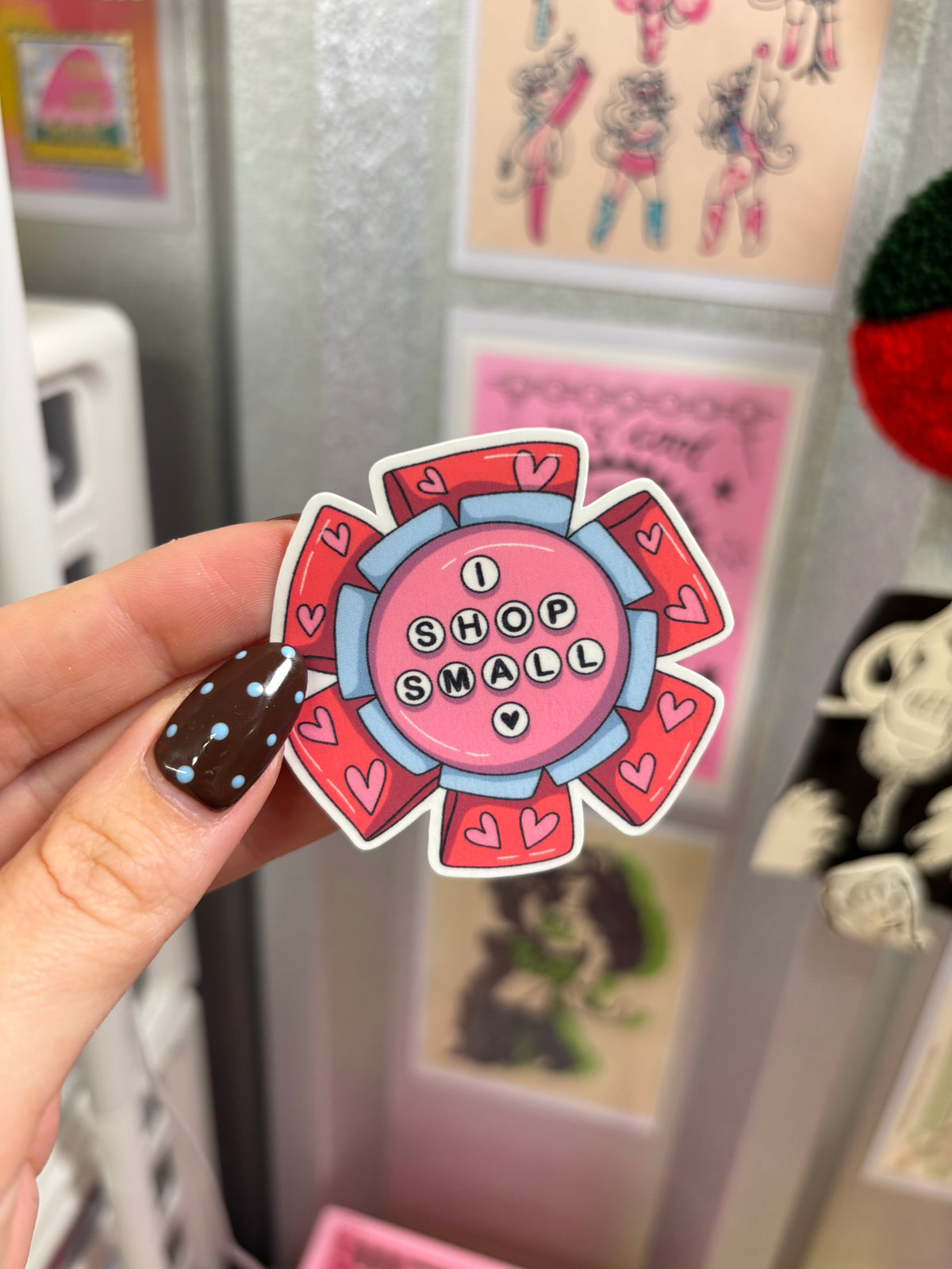I Shop Small Die Cut Matte Sticker