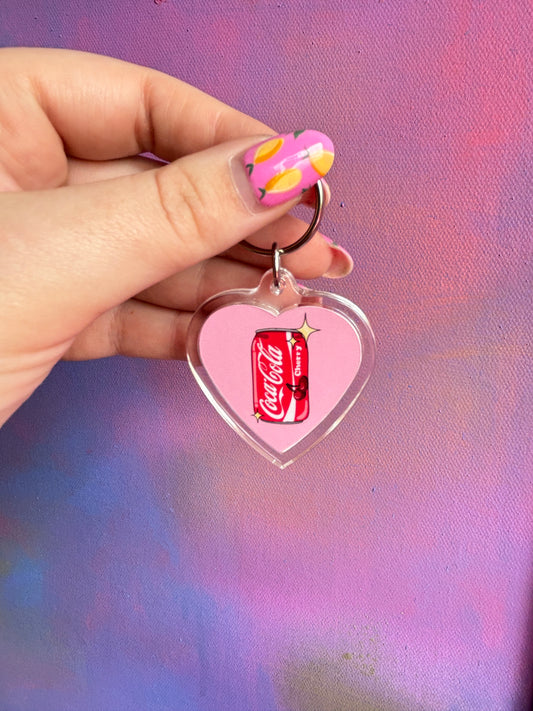 Cherry Cola HEART Keyring