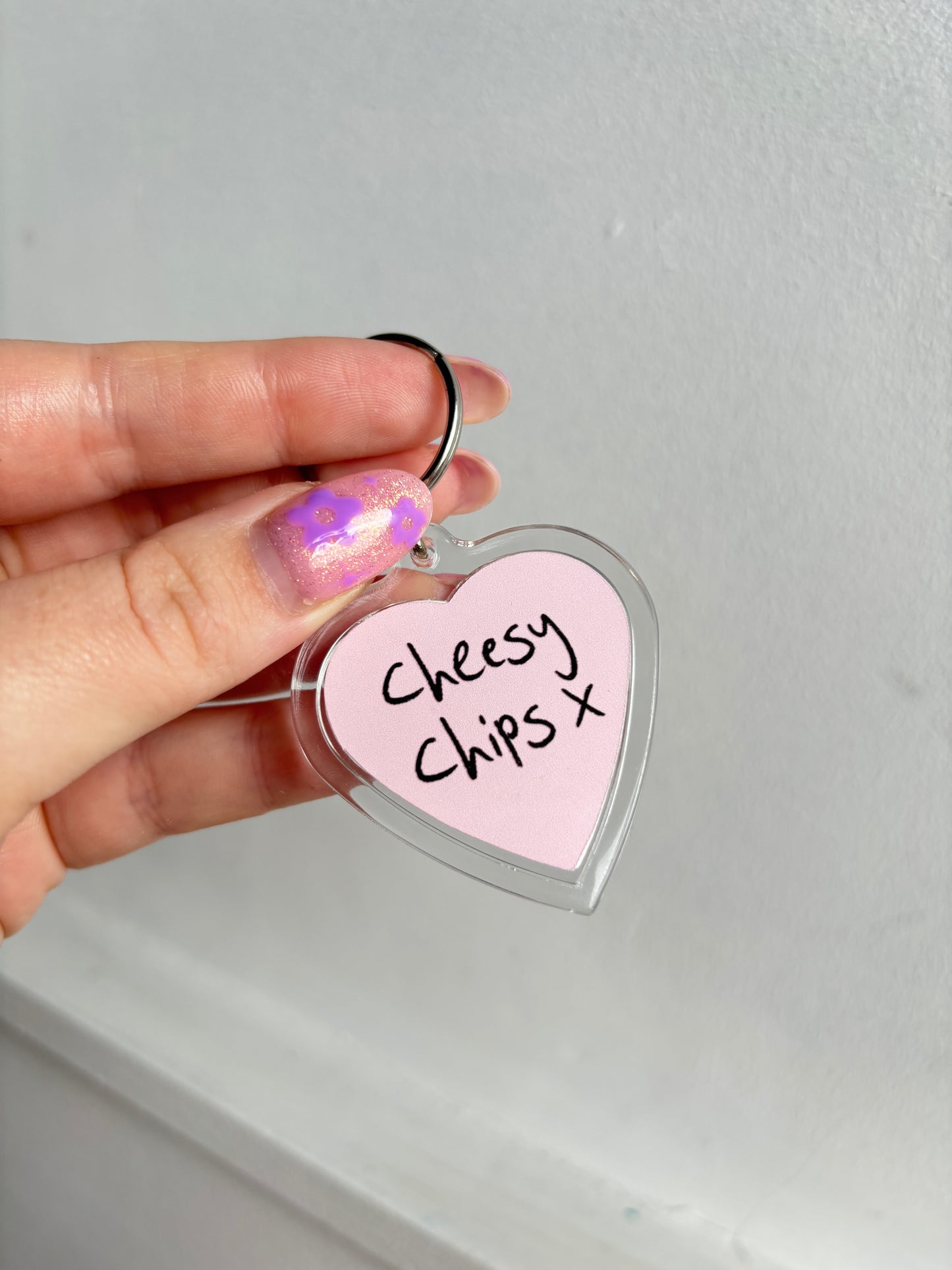 Cheesy Chips Heart Keyring