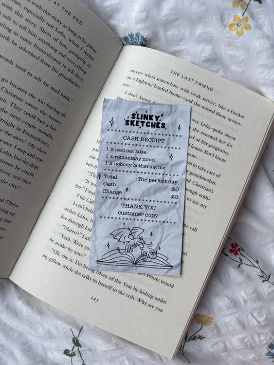 Receipt for Romantasy Book Bookmark