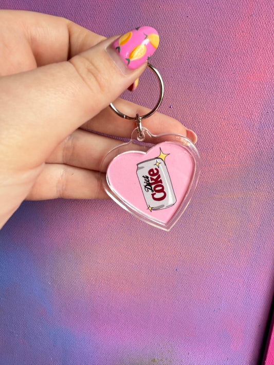 Diet Cola HEART Keyring