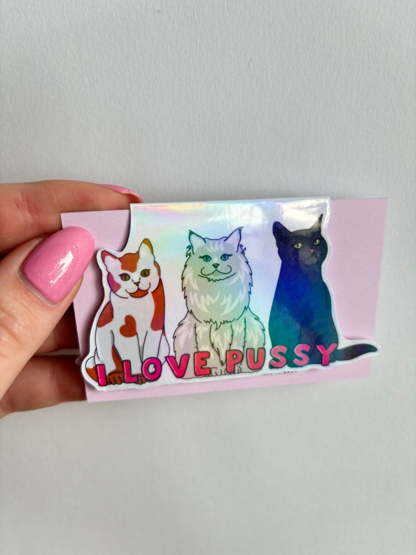I Love Pussy Magnetic Bookmark - HOLOGRAPHIC