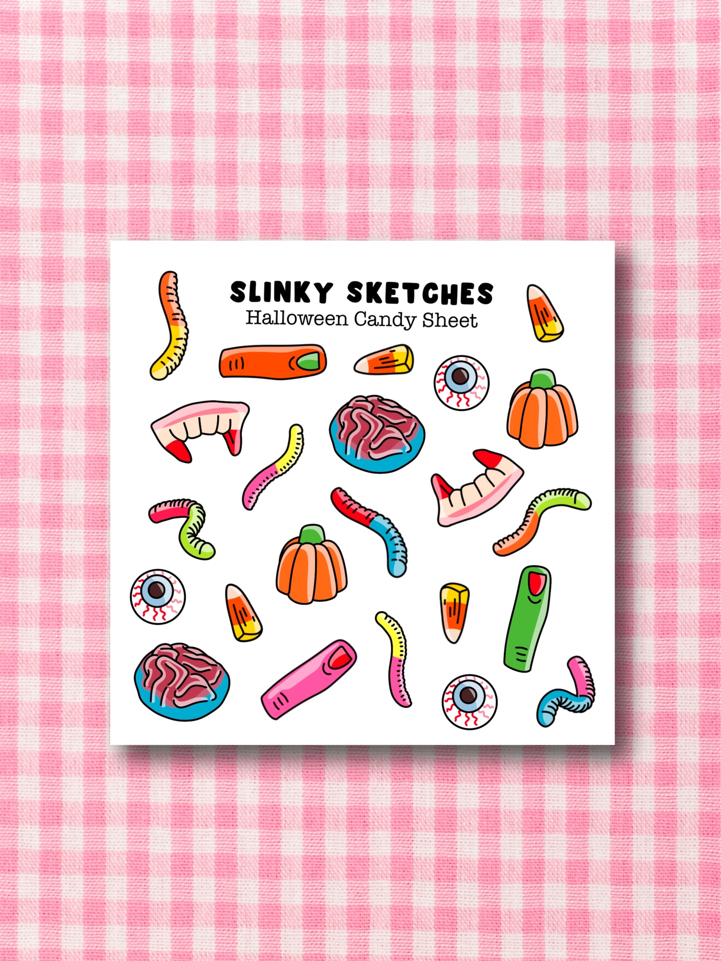 9cmx9cm Halloween Sweets Sticker Sheet