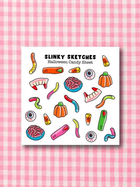 9cmx9cm Halloween Sweets Sticker Sheet