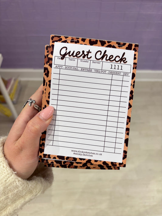 Leopard Print Guest Check Notepad