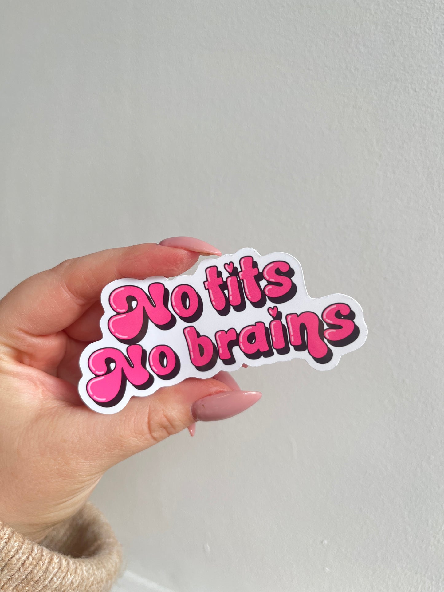 No Tits, No Brains Sticker